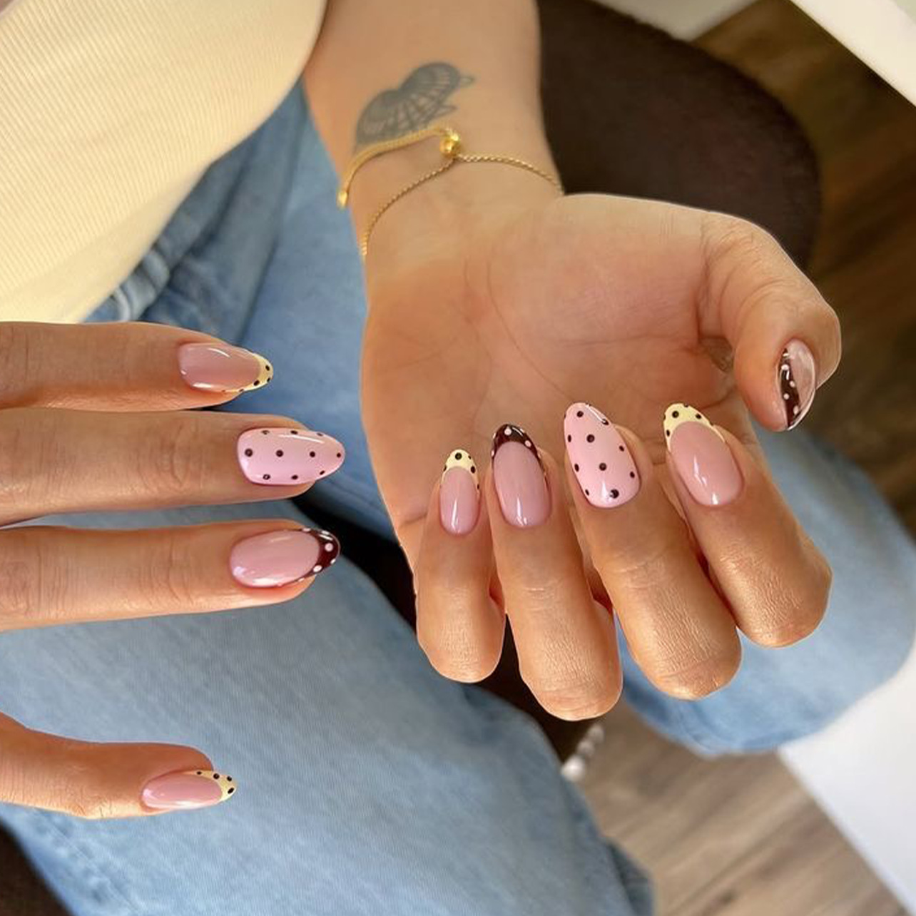 24Pcs Almond False Nails Sets  - Nail Art French 评论和价格