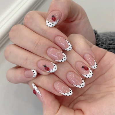 24Pcs Almond False Nails Sets  - Nail Art French 评论和价格