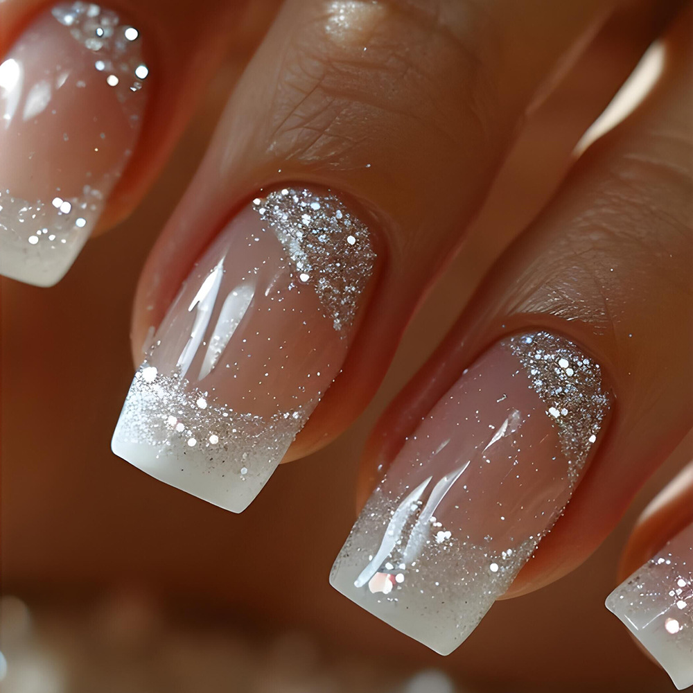 24pcs/set Medium Square fake n - Nail Art French 评论和价格