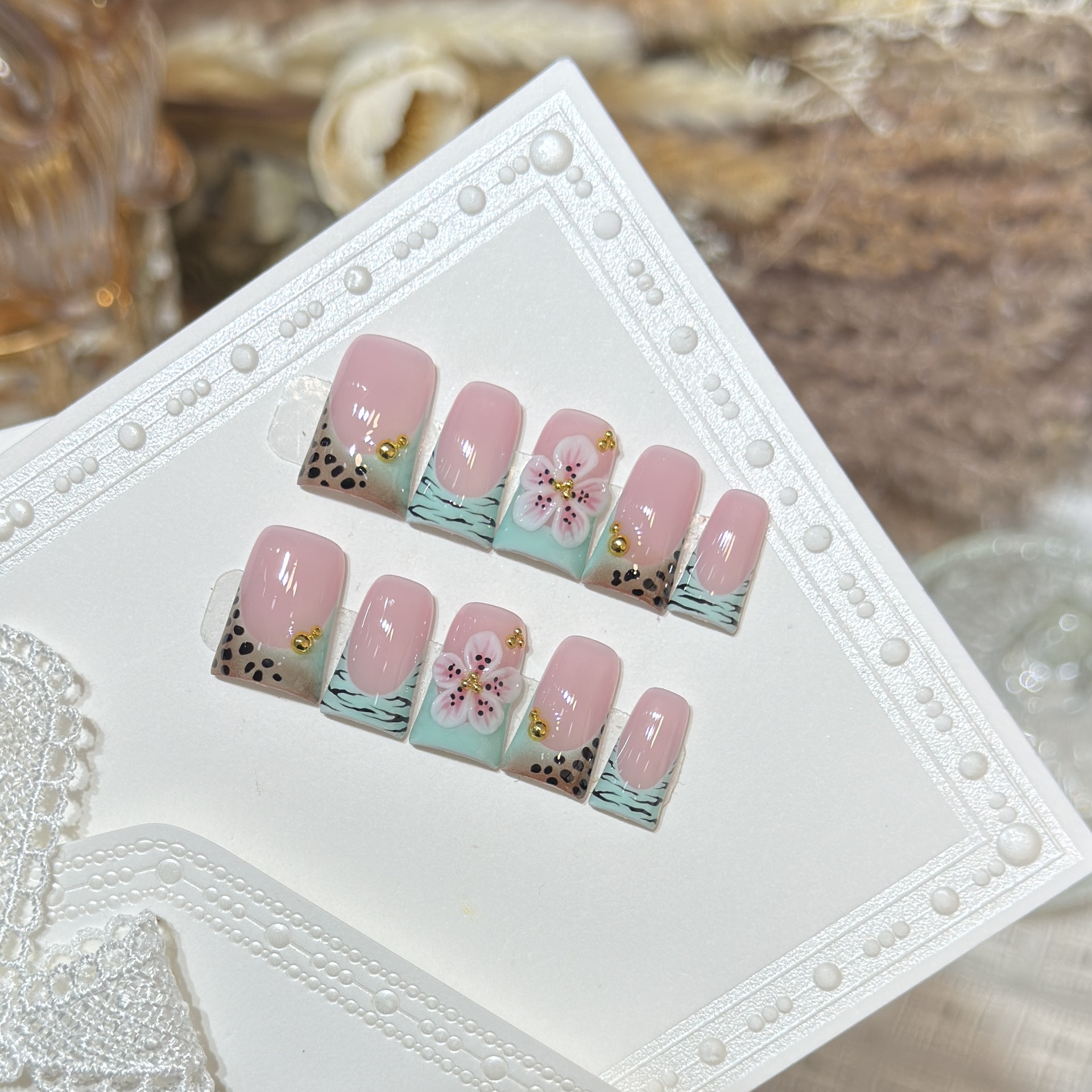 10pcs Press on Nails Duck Mout - Nail Art Zebra 评论和价格