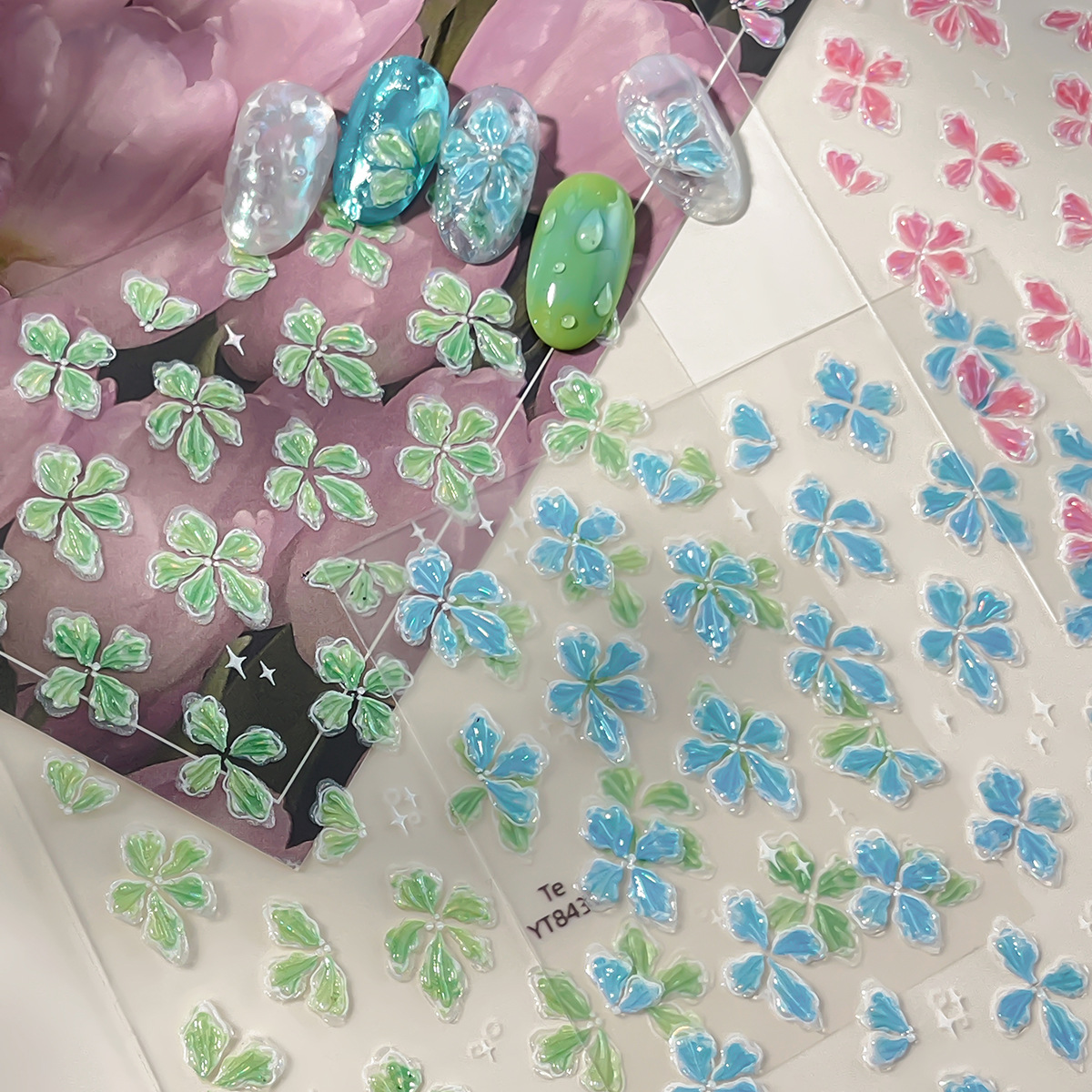 Ice-transparent feel green blu - Nail Art Ice Blue 评论和价格