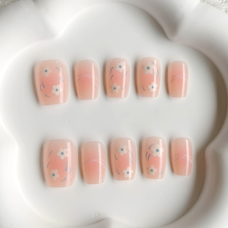 10Pcs Women Spring Fresh and D - Nail Art French 评论和价格