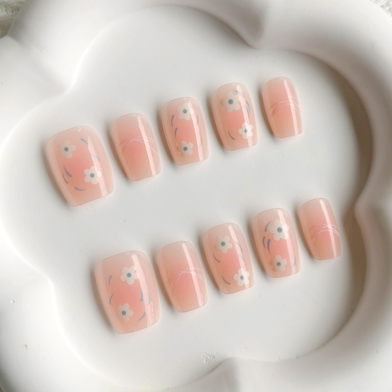 10Pcs Women Spring Fresh and D - Nail Art French 评论和价格