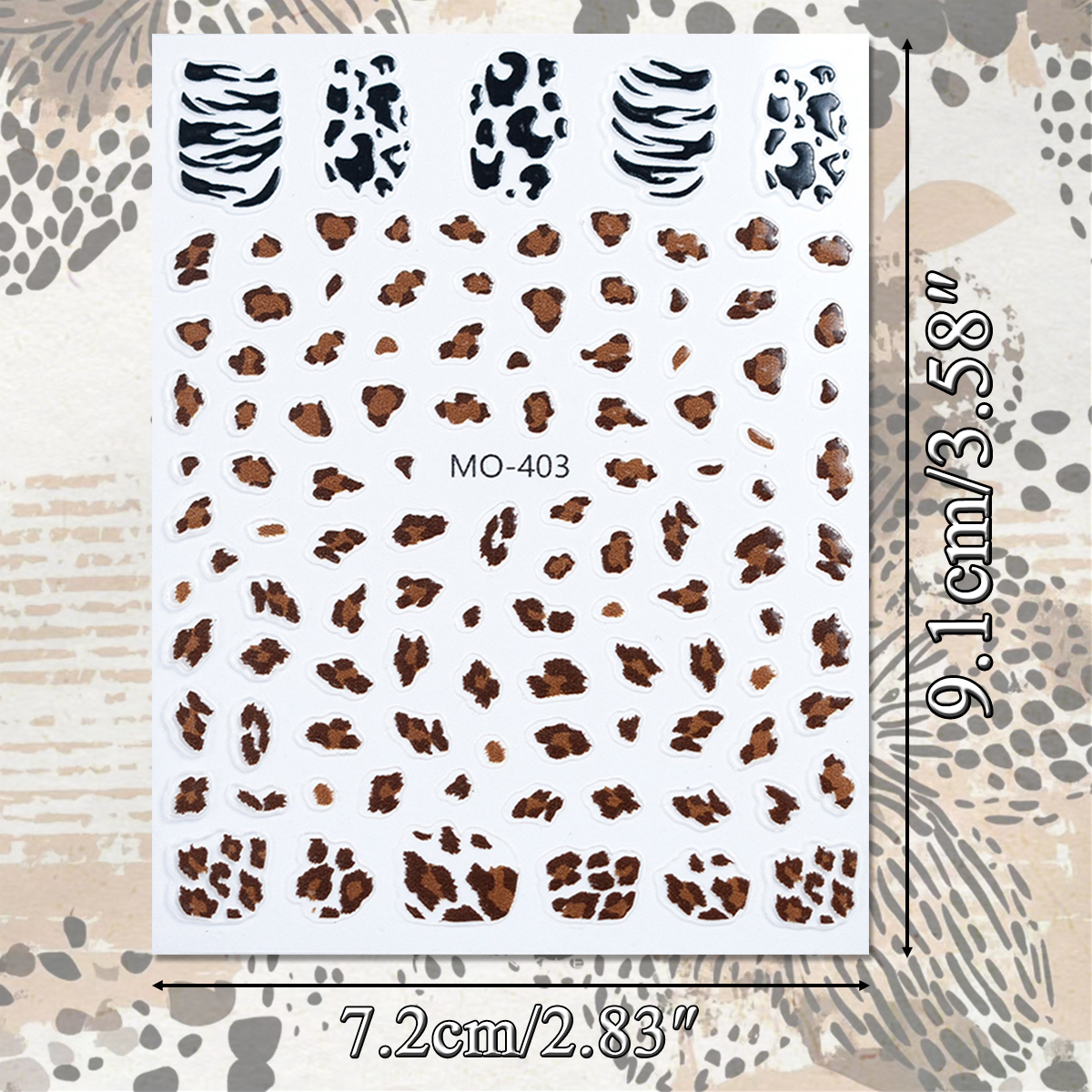 3/6 Sheets Leopard Print Nail  - Nail Art Zebra 评论和价格