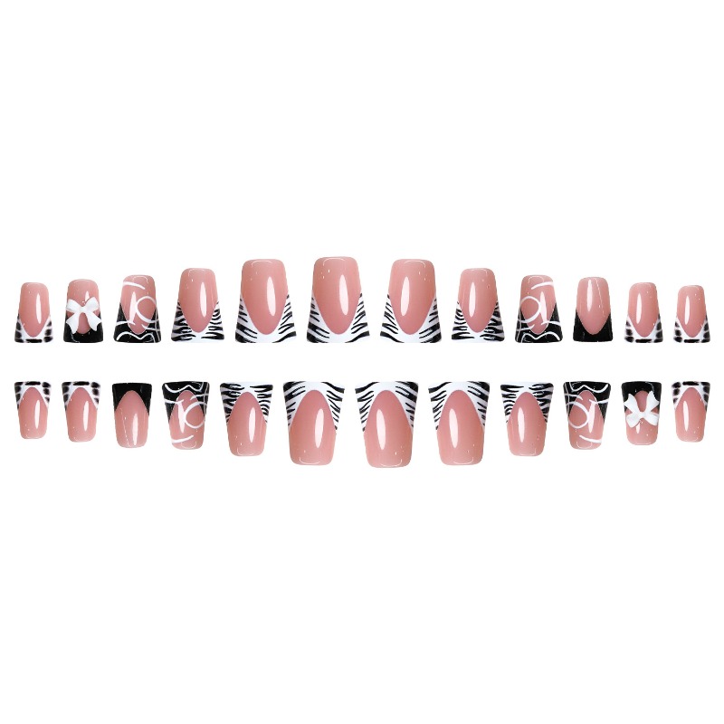 24PCS Simple Black Duckbill Fa - Nail Art Zebra 评论和价格