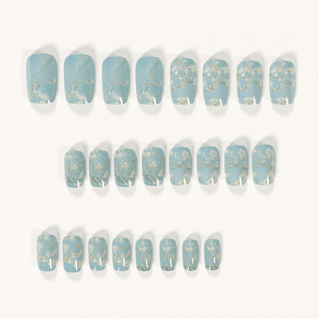 24pcs Medium Square Vintage Va - Nail Art Van Gogh 评论和价格