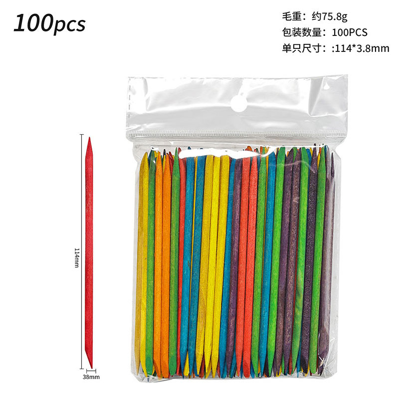 100Pcs Cuticle Pusher Remover  - Nail Art Orange 评论和价格