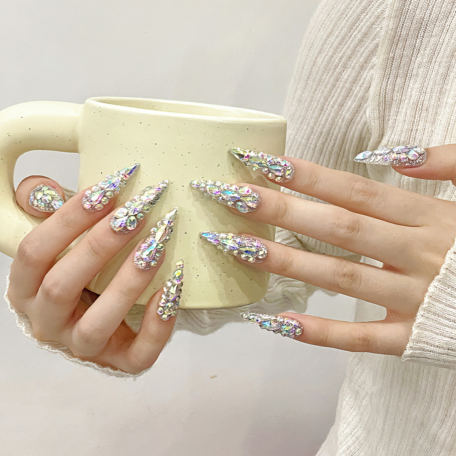 10pcs Handmade Press On Nails  - Nail Art French 评论和价格