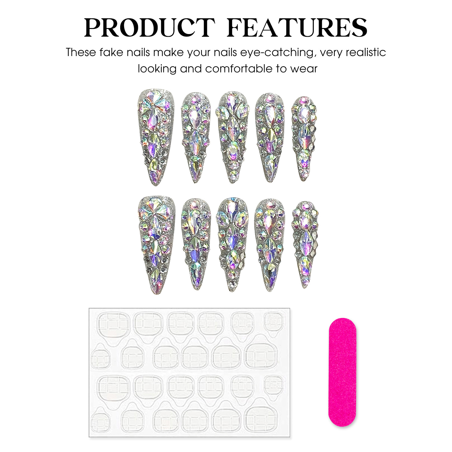 10pcs Handmade Press On Nails  - Nail Art French 评论和价格