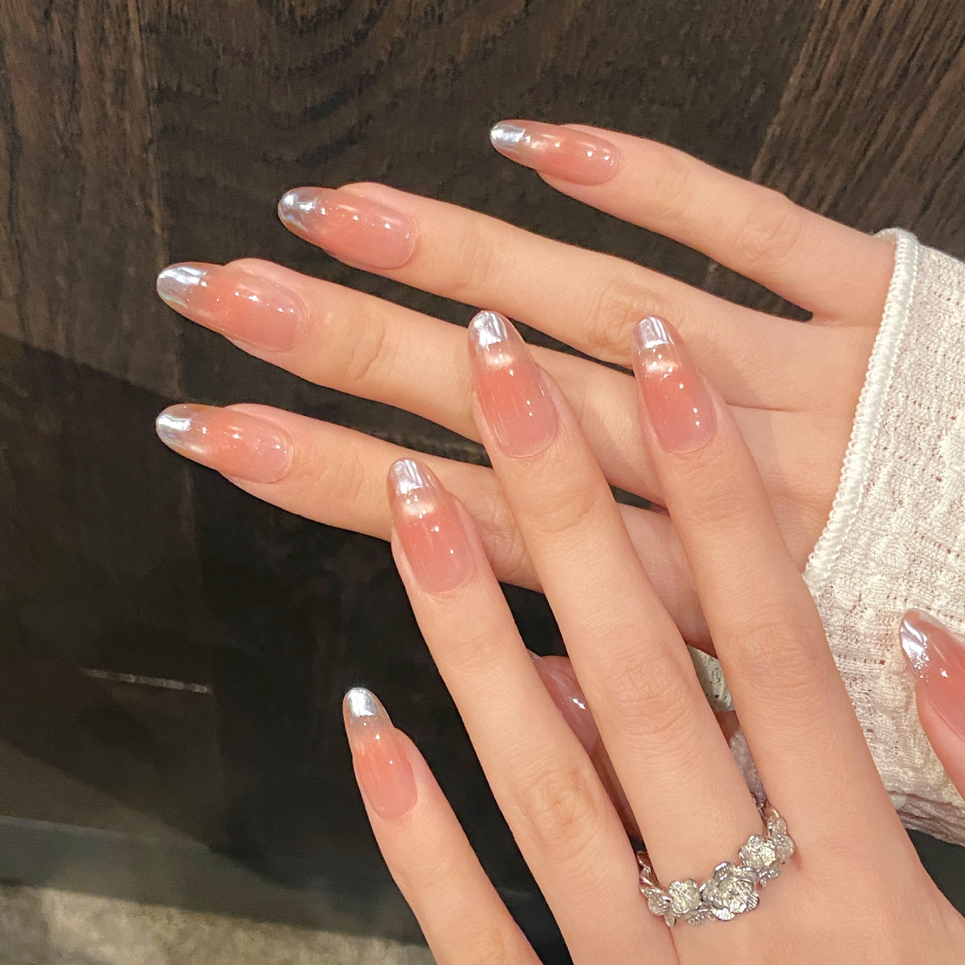 10pcs Pure Hand Pressed Oval N - Nail Art French 评论和价格