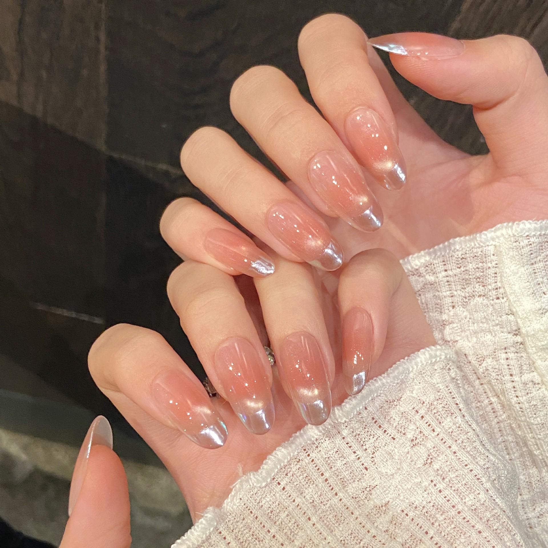10pcs Pure Hand Pressed Oval N - Nail Art French 评论和价格