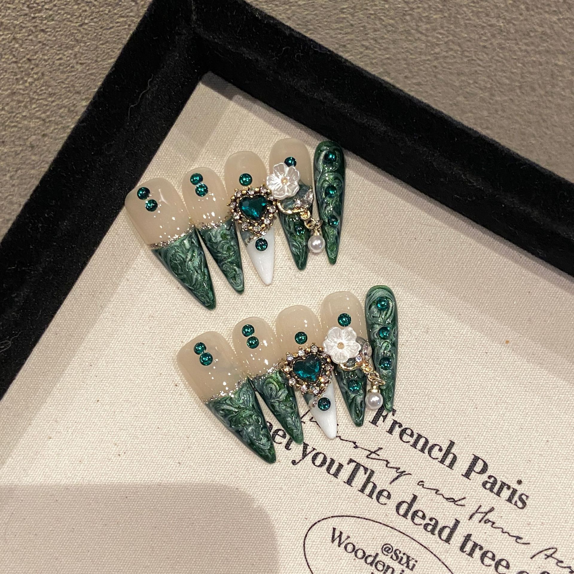 10Pcs Handmade Elegant French  - Nail Art French 评论和价格