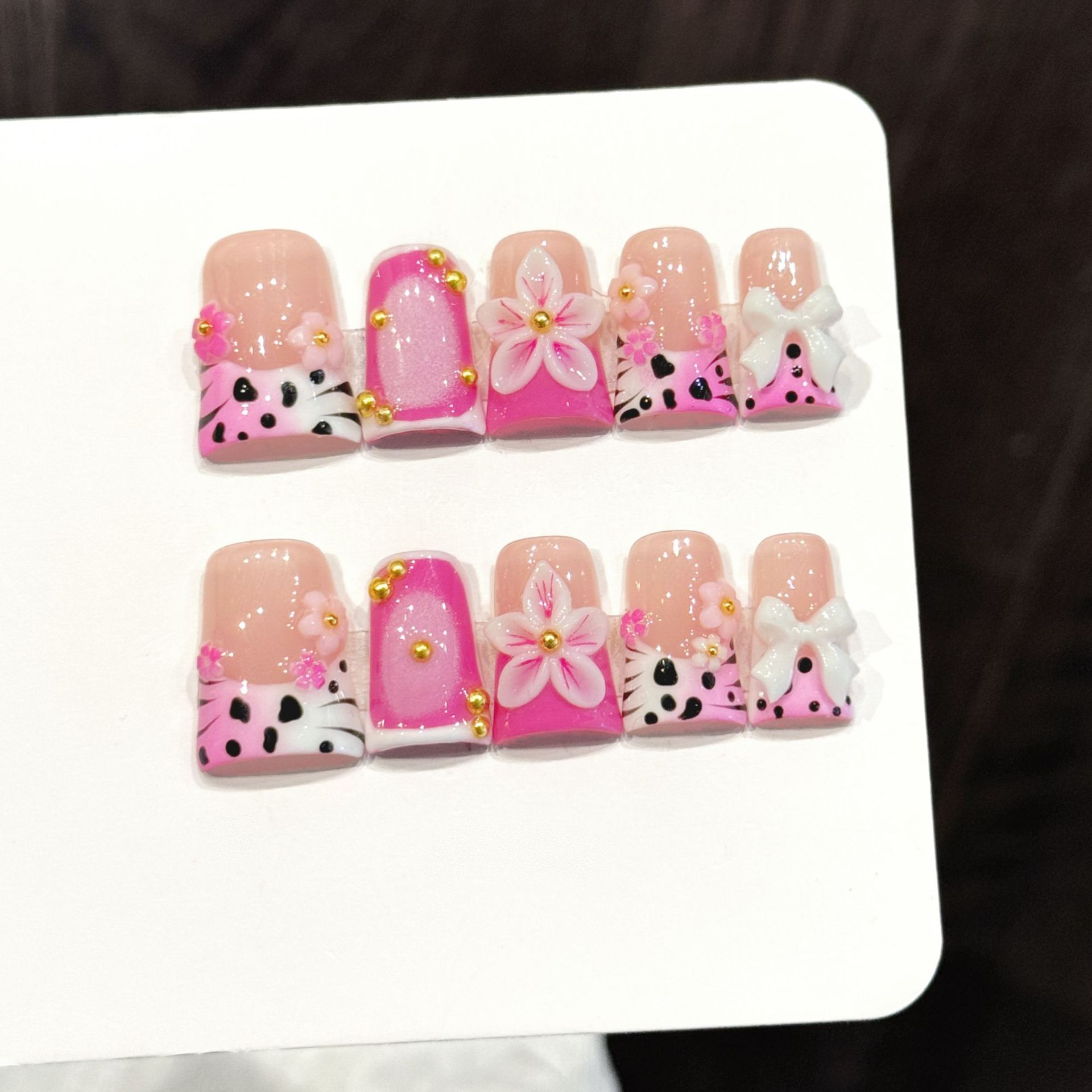 10pcs Ocean Style Fake Nails D - Nail Art French 评论和价格