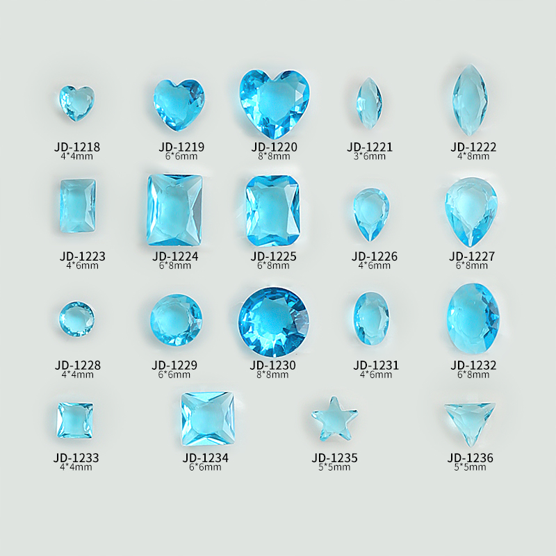30PCS Brief Ice Transparent Se - Nail Art Ice Blue 评论和价格