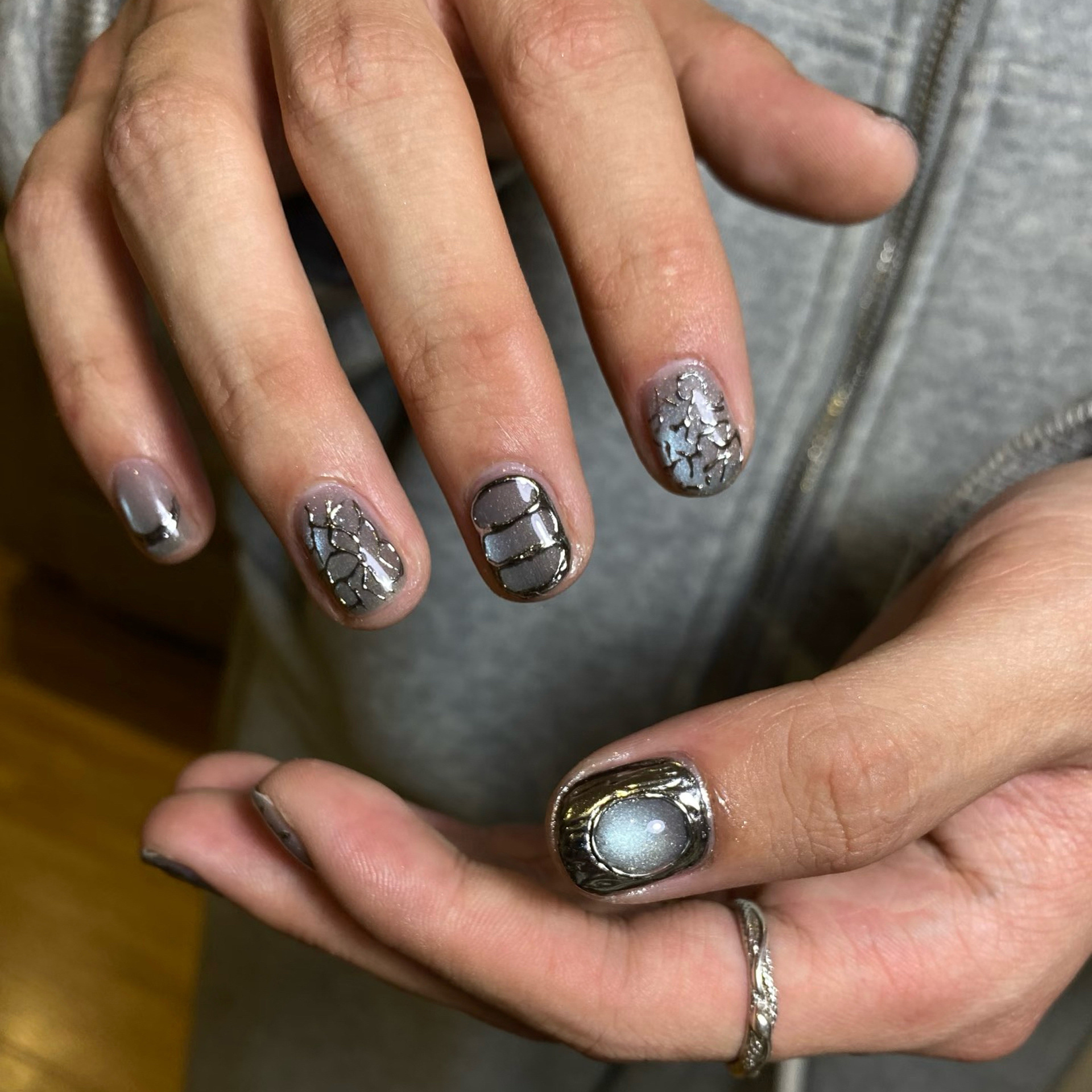 10pcsHandmade Short Round Pres - Nail Art Ice Blue 评论和价格