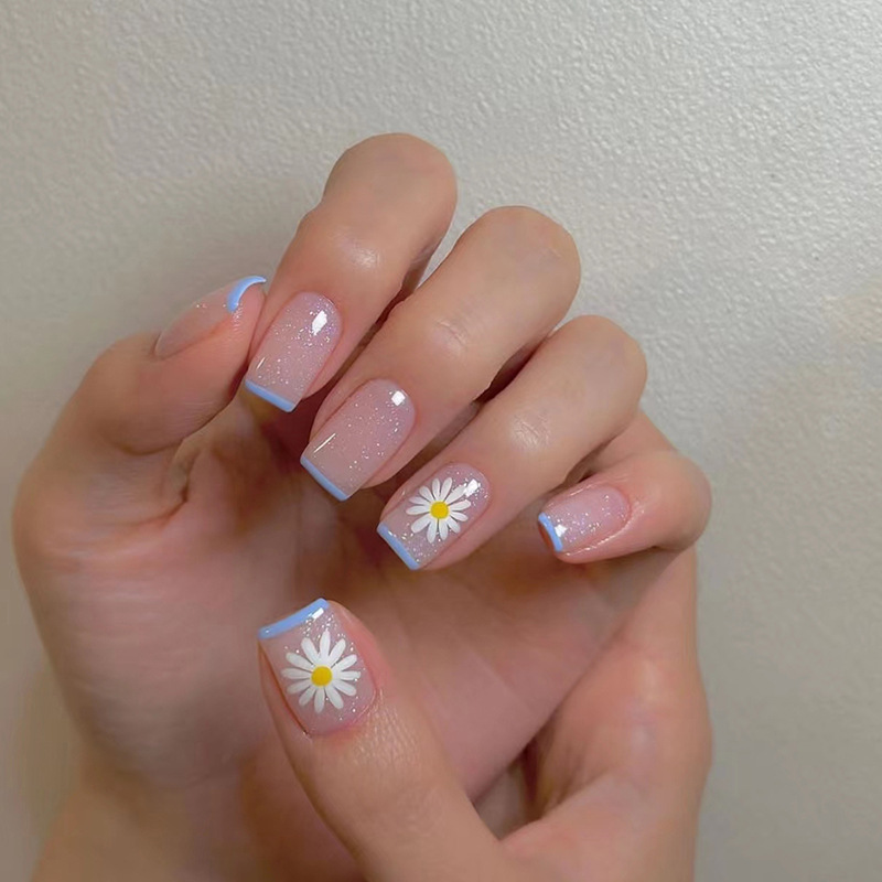 24ps/set Short Fake Nails for  - Nail Art French 评论和价格