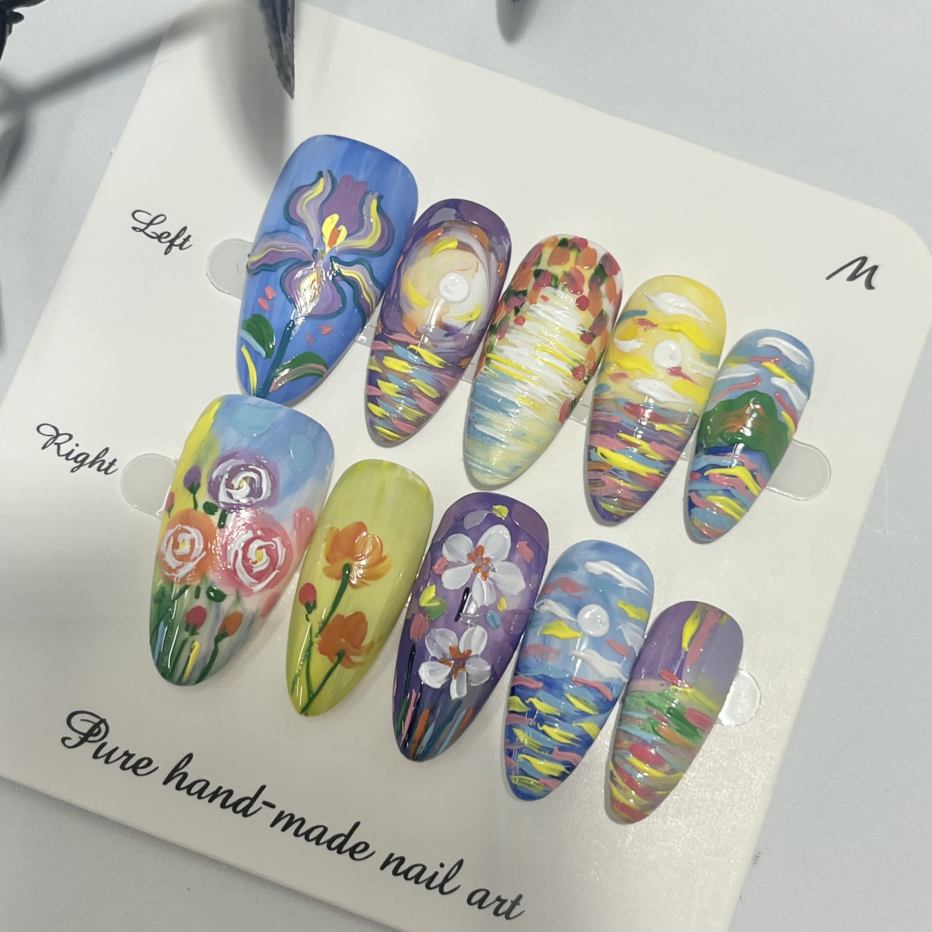 Almond Shape Van Gogh Starry S - Nail Art Van Gogh 评论和价格