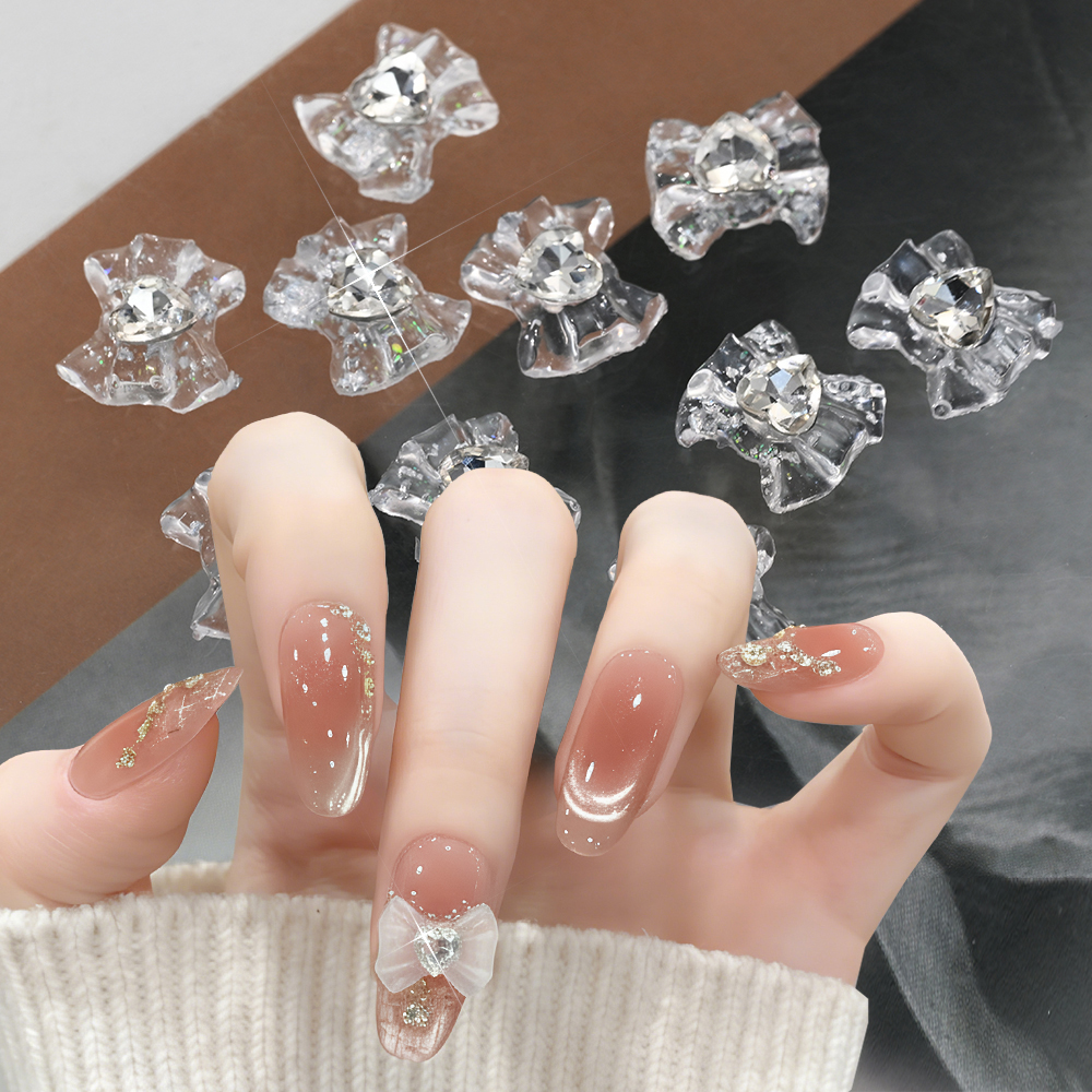10Pcs/Lot 3D Glitter Bowknot N - Nail Art Lotso 评论和价格