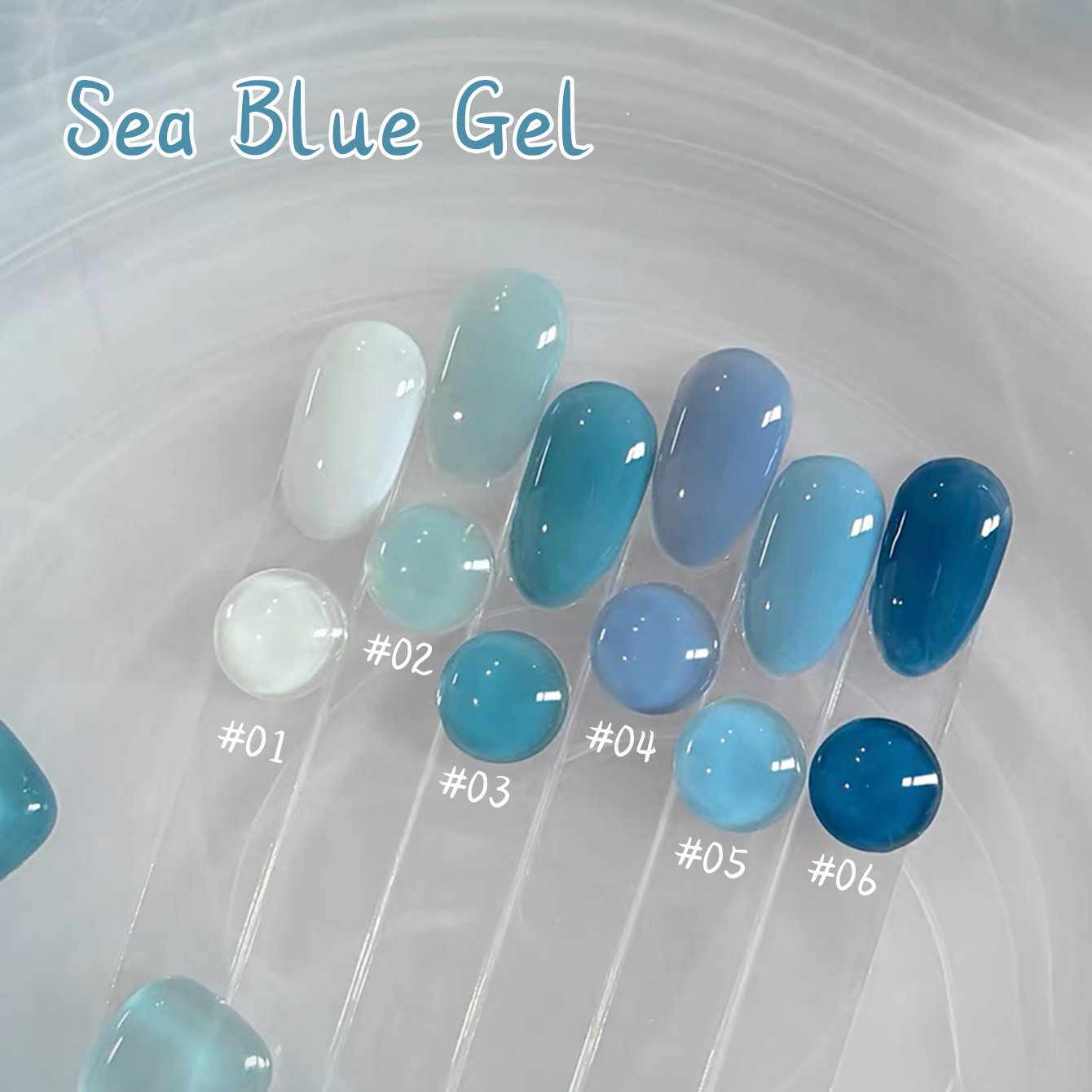 1-10pcs WS Ice Transparent Blu - Nail Art Ice Blue 评论和价格