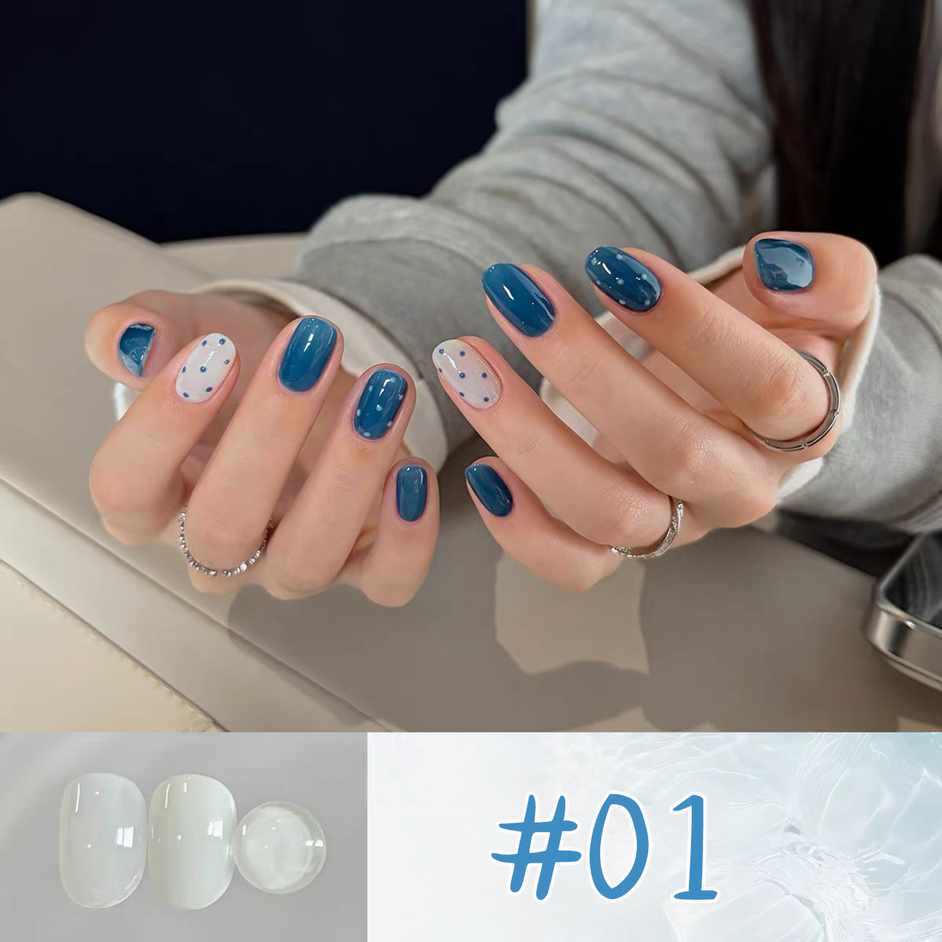 1-10pcs WS Ice Transparent Blu - Nail Art Ice Blue 评论和价格