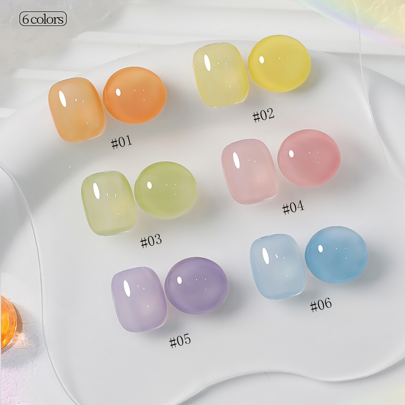 1-6pcs PSK New Macaron Candy O - Nail Art Ice Blue 评论和价格