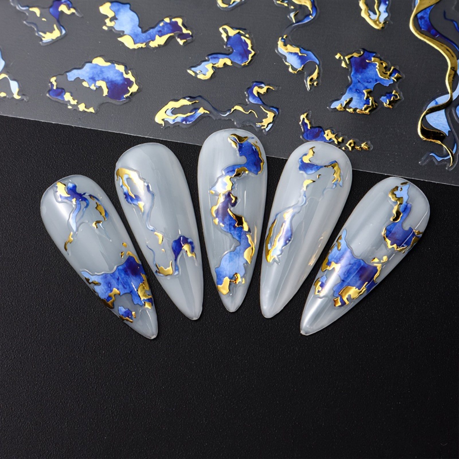 6 Sheets/set Marble Nail Stick - Nail Art Simple Elegant 评论和价格