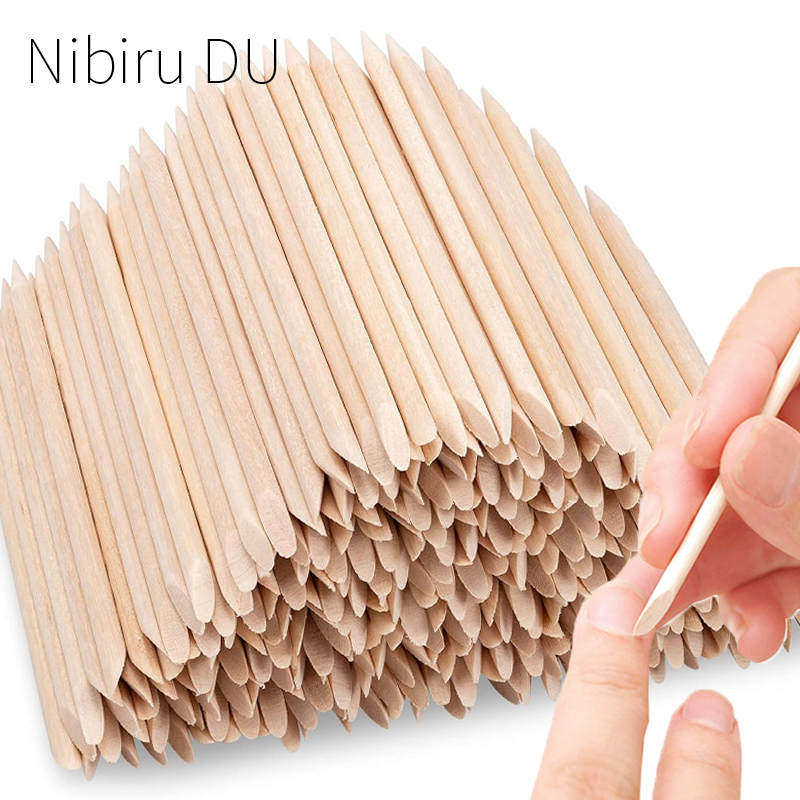 100/50Pcs Orange Wood Nail Sti - Nail Art Orange 评论和价格